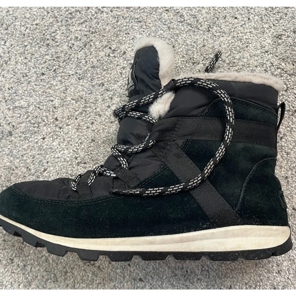 Sorel Women's Explorer Joan Waterproof Boots Sz 7.5 Suede Faux Fur Black Outdoor - Picture 6 of 16